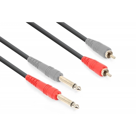 Kabel 2x Duży Jack (6.3) Mono / 2x Cinch (RCA) 1.5m Vonyx