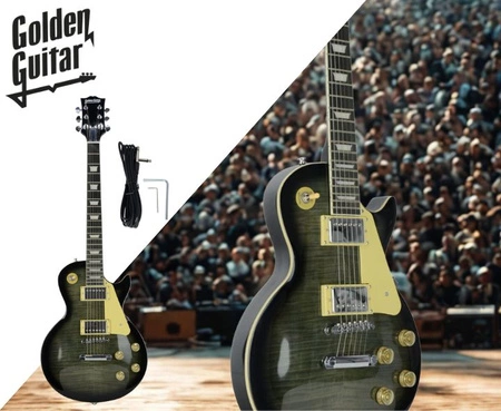 Gitara elektryczna -Golden Guitar GLP-9 Szaro-zielony