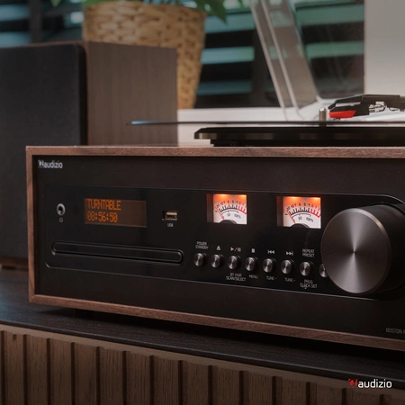 Gramofon retro Boston CD USB radio DAB głośniki Audizio