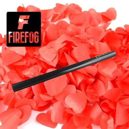 Tuba konfetti wyrzutnia ręczna czerwone serca 80cm Firefog