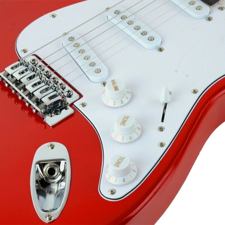 Gitara elektryczna - kompletny zestaw -Golden Guitar STEG-20 Czerwona Stratocaster