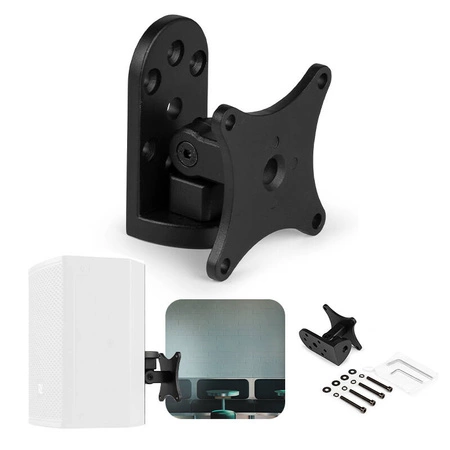 Zestaw: Kolumna pasywna 6" czarna+ uchwyt ścienny obrotowy