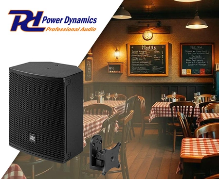 Zestaw: Kolumna pasywna 6" czarna+ uchwyt ścienny obrotowy