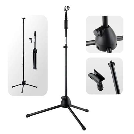 Statyw mikrofonowy podłogowy prosty z uchwytem 84-140 cm HSMB1 Hardman