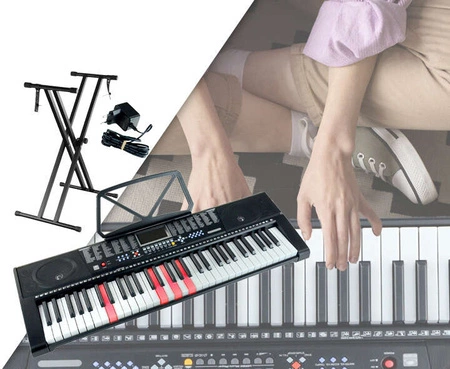 Zestaw: Keyboard 61 podświetlanych klawiszy+ podwójny statyw pod keyboard