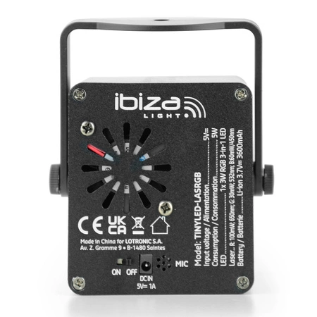 Bateryjny efekt świetlny LED z laserem RGB TINYLED-LASRGB