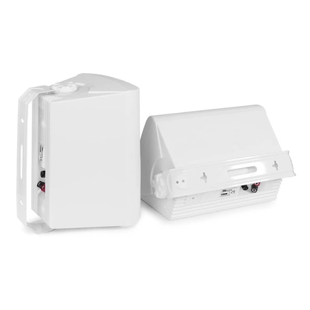 Zestaw białych głośników naściennych 8 x 6.5" BC65V z wzmacniaczem 4 strefowym