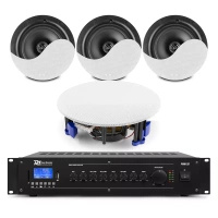 Zestaw białych głośników sufitowych 4 x 5.25" NCSP5 z wzmacniaczem