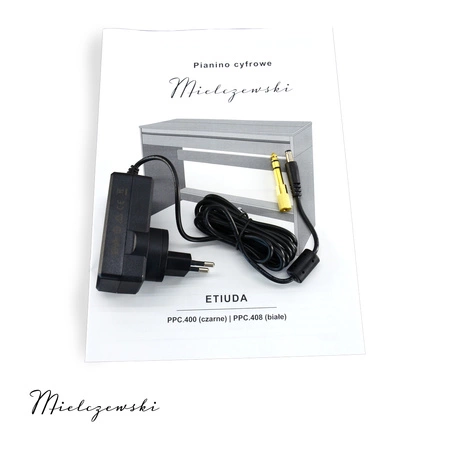 Pianino cyfrowe ze statywem 88 dynamicznych klawiszy ETIUDA czarne Mielczewski