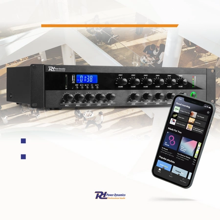 Zestaw nagłośnienia kolumnowego 100V Power Dynamics czarny