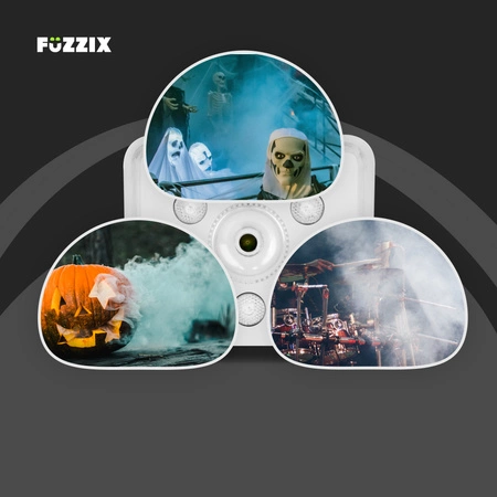 Zestaw: Wytwornica dymu LED 500W F509LW biała Fuzzix+ płyn do dymu 250ml gratis+ płyn do dymu 5l