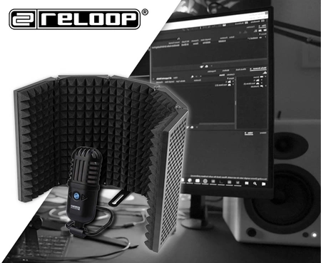 Mikrofon USB sPodcaster Go RELOOP+ Kabina akustyczna MRF30 Vonyx