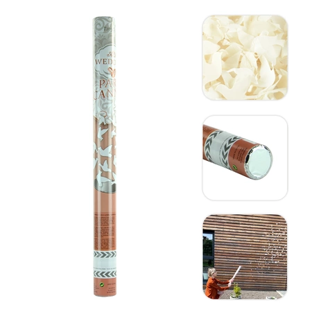 Tuba - wyrzutnia konfetti 60 cm - białe gołębie