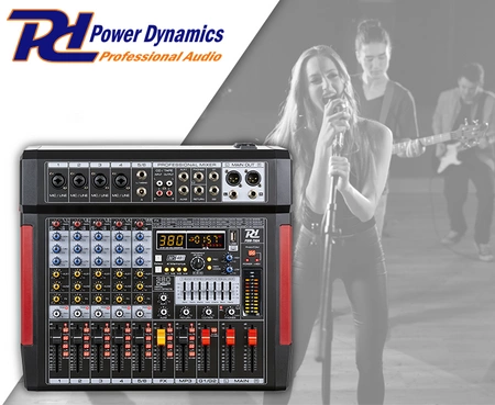Mikser sceniczny 6-kanałowy PDM-T604 DSP/MP3 Power Dynamics