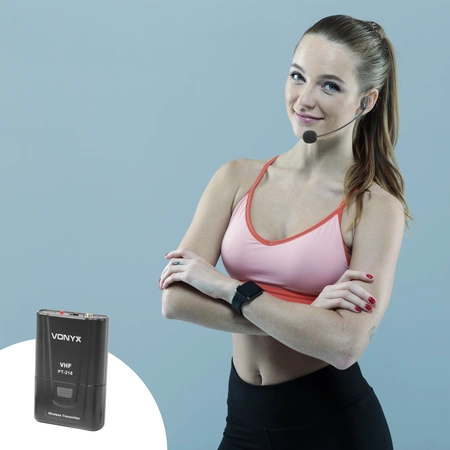 Zestaw z mikrofonem nagłownym oraz bodypackiem Vonyx STWM711H