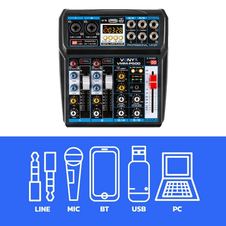 Mikser 4-kanałowy DSP USB MP3 BT VMM-P500 Vonyx