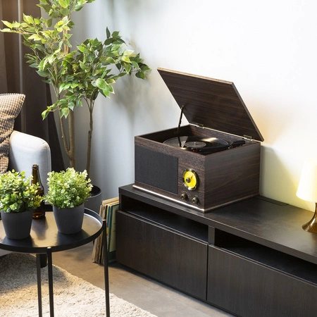 Gramofon RP173 Fenton Vintage USB BT FM brązowy+ winyl gratis