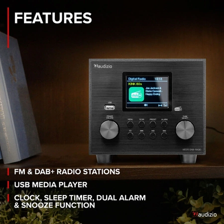 Radio Audizio Vieste DAB+ z subwooferem, czarne