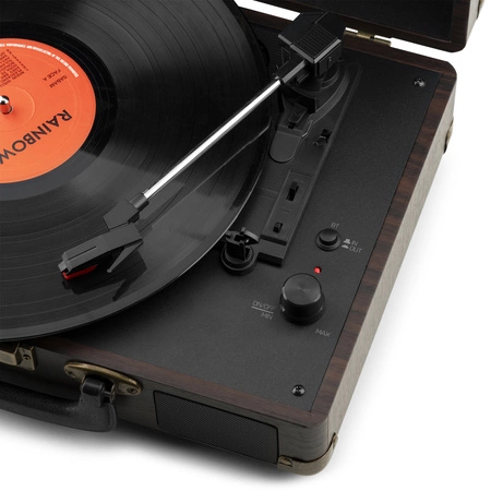 Gramofon w walizce z BT In/Out RP116DW Audizio ciemne drewno