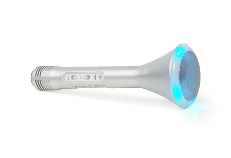 Mikrofon z głośnikiem do karaoke Party KAMIC kolor srebrny