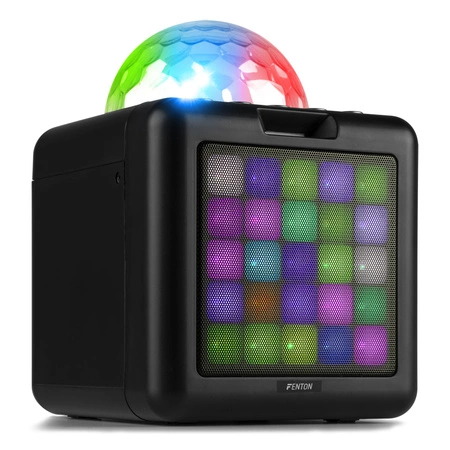 Głośnik bluetooth karaoke z półkulą LED 15W BT 2 mikrofony Fenton