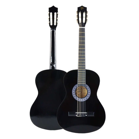 Zestaw: Gitara klasyczna 4/4 38" kolor czarny Golden Guitar+ akcesoria+ 2x statyw+ podnóżek gitarowy