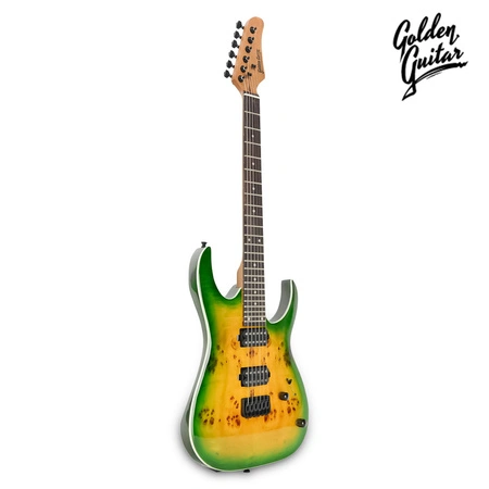 Gitara elektryczna superstrat - kompletny zestaw -Golden Guitar PSG-3 Zielony