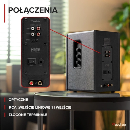 Zestaw aktywnych głośników półkowych KS01 80W, czarny