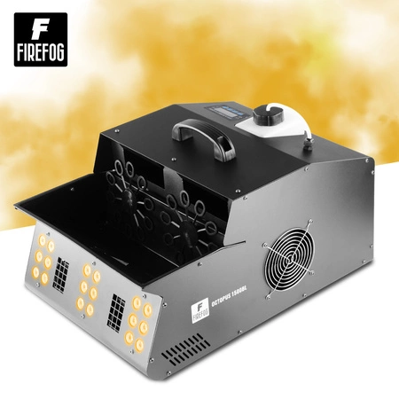 Zestaw: Wytwornica baniek i dymu z efektem LED Octopus 1500BL DMX pilot Firefog + płyn do dymu i baniek 2x 1L