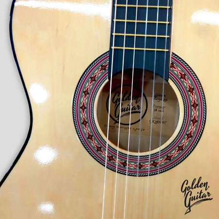 Zestaw: Gitara klasyczna 4/4 38" kolor naturalny Golden Guitar+ akcesoria+ 2x statyw+ podnóżek gitarowy