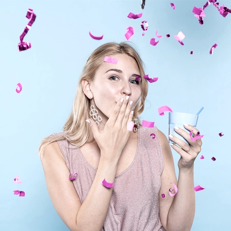 Tuba - wyrzutnia konfetti 20 cm - kolor różowy