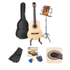 Zestaw: Gitara klasyczna 39'' SoloArt Max kolor naturyalny, pulpit na nuty, statyw oraz akcesoria