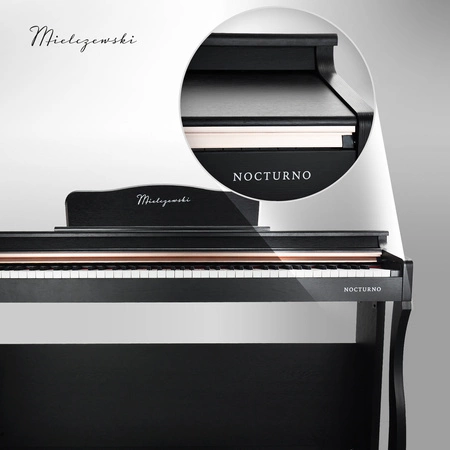 Pianino cyfrowe ze statywem 88 dynamicznych klawiszy NOCTURNO czarne Mielczewski