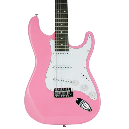 Gitara elektryczna - kompletny zestaw -Golden Guitar STEG-20 Różowa Stratocaster