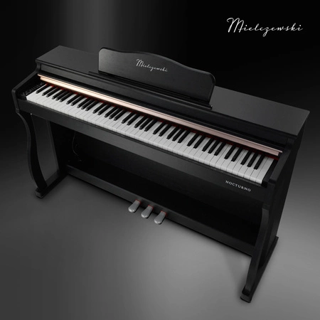 Pianino cyfrowe ze statywem 88 dynamicznych klawiszy NOCTURNO czarne Mielczewski