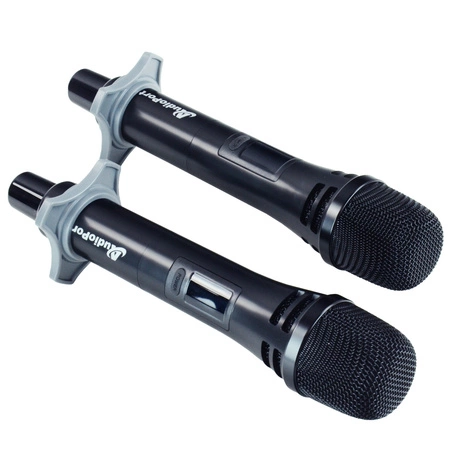Zestaw 2 mikrofonów bezprzewodowych dorecznych UHF z odbiornikiem Audioport MV2