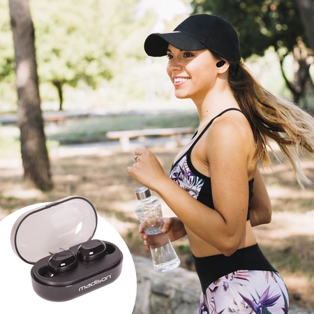 Słuchawki dokanałowe bluetooth ETWS150-BK Madison