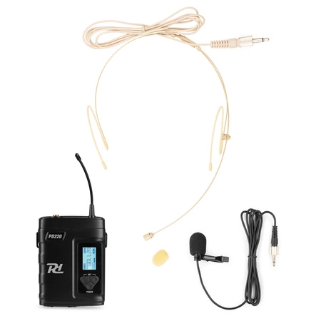 Zestaw mikrofonowy nagłowny 2x 80-kanałowy UHF PD220B Power dynamics