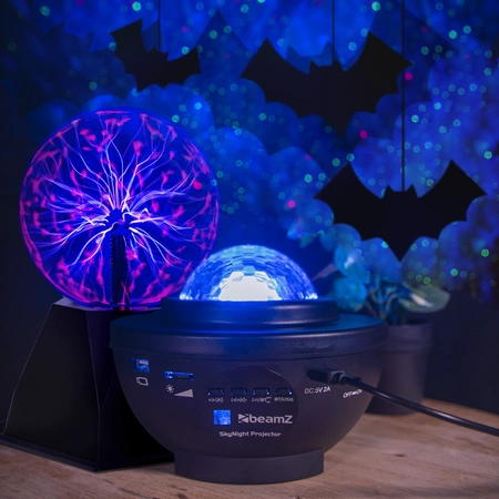 Zestaw imprezowy/ Kula plazmowa + Projektor z głośnikiem półkula SkyNight BT IRC R/G