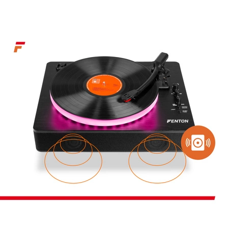 Gramofon RP162LED Fenton wejście/wyjście BT czarny