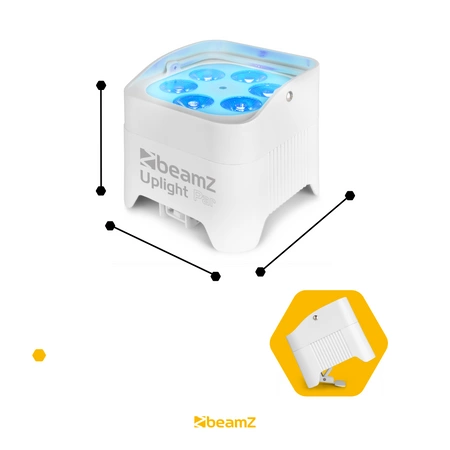 Oświetlacz Bateryjny LED BBP96SW Uplight Par 6x12W RGBWA-UV z bezprzewodowym DMX - BIAŁY