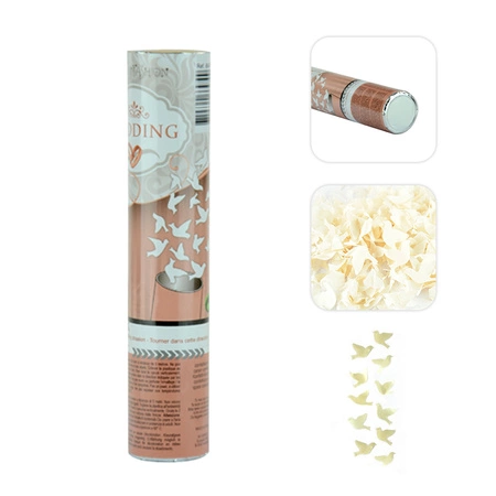 Tuba - wyrzutnia konfetti 20 cm - białe gołębie