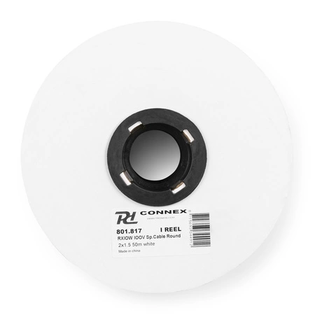 Przewód głośnikowy 1m /okrągły 100V 2x 1,5mm² biały PD Connex RX10W