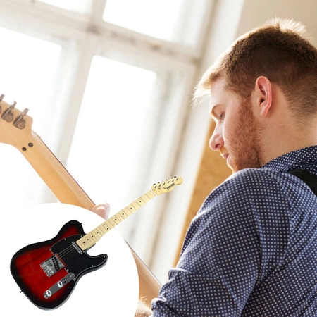Gitara elektryczna - kompletny zestaw -Golden Guitar TEEG-30 Czarno-czerwona Telecaster