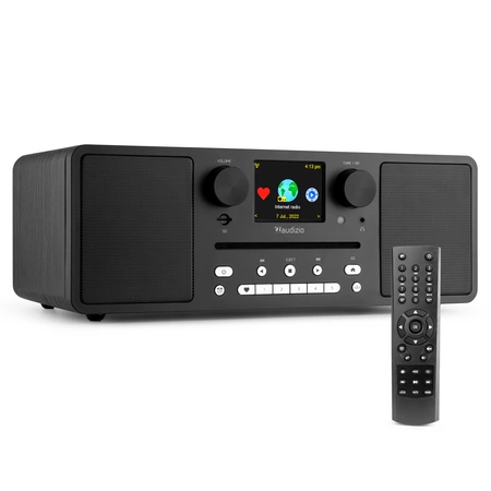 Miniwieża Audizio CD/BT/DAB+/radio internetowe czarne