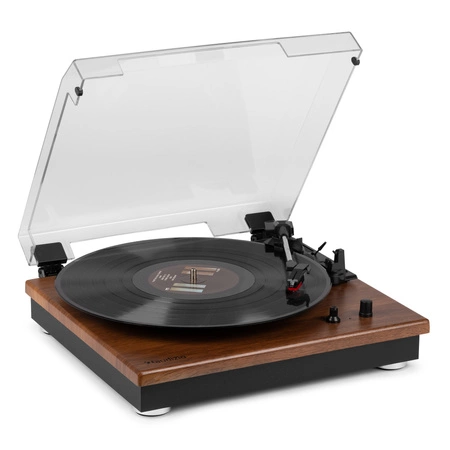Gramofon Audizio RP112L z wejściem/wyjściem BT, ciemne drewno