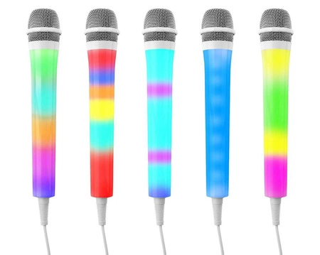 Mikrofon karaoke z oświetleniem LED RGB RGB KMD55W biały