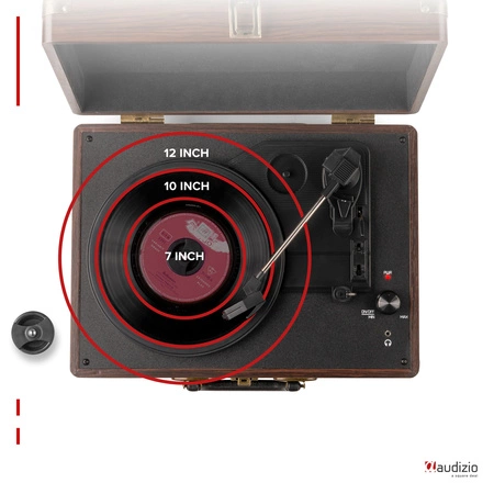 Gramofon w walizce RP114W Audizio brązowy