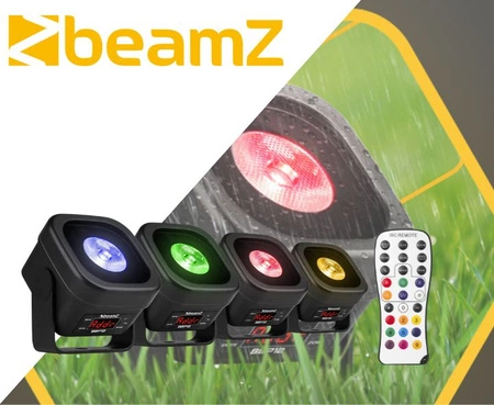 Zestaw 4x Oświetlacz akumulatorowy BBP12 uplight 12W RGBAL LED IP65 WDMX pilot Beamz