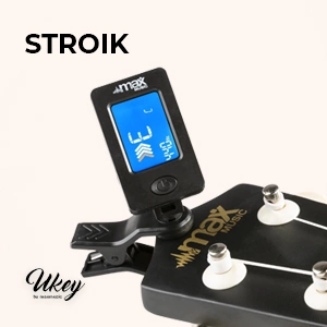 Zestaw: Ukulele sopranowe Max UKEY czarne+ tuner dwie kostki struny pokrowiec